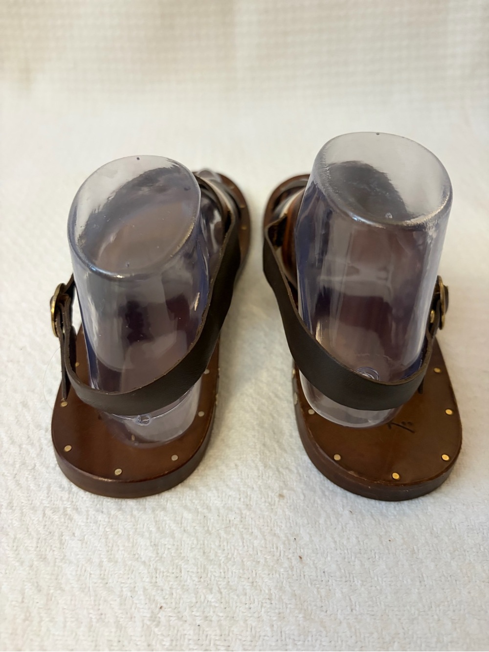 beek Sunbeam Stripe Euro-Summer Handmade Brown Leather Strappy Sandals Size 9 - Picture 4 of 13